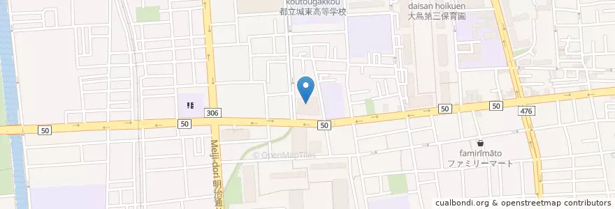 Mapa de ubicacion de 城東郵便局 en 日本, 東京都, 江東区.