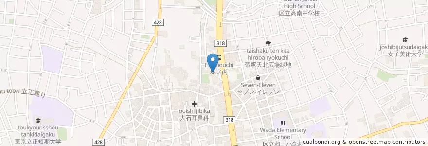 Mapa de ubicacion de 堀ノ内東保育園 en 日本, 東京都, 杉並区.