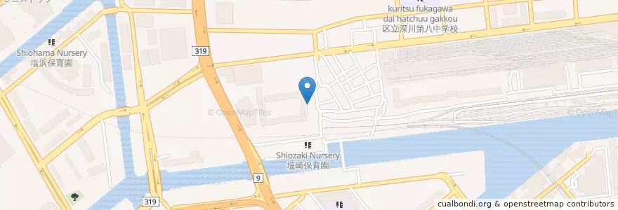 Mapa de ubicacion de 塩浜児童館 en Giappone, Tokyo, 江東区.