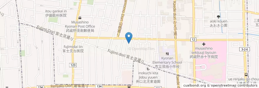 Mapa de ubicacion de 境南第２保育園 en Japão, Tóquio, 三鷹市.