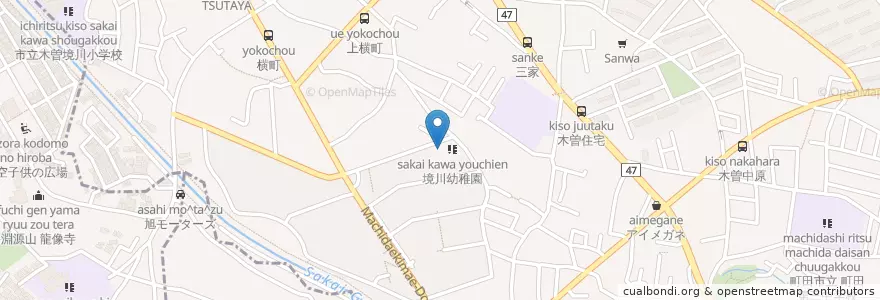 Mapa de ubicacion de 境川幼稚園 en 日本, 東京都, 町田市.