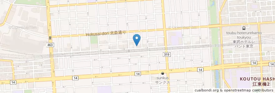 Mapa de ubicacion de 墨田みどり保育園 en 日本, 東京都, 墨田区.