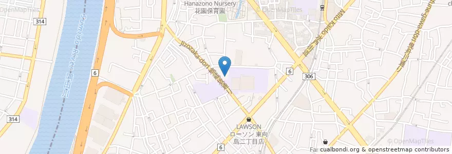 Mapa de ubicacion de 墨田区立寺島図書館 en 일본, 도쿄도, 墨田区.