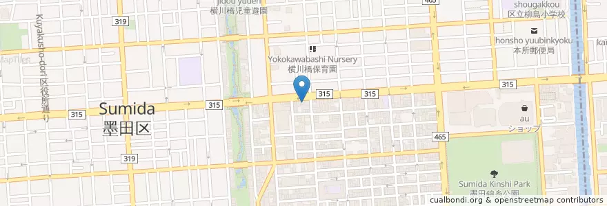 Mapa de ubicacion de 墨田太平町郵便局 en 日本, 东京都/東京都, 墨田区.