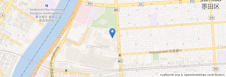 Mapa de ubicacion de 墨田横網郵便局 en Giappone, Tokyo, 墨田区.