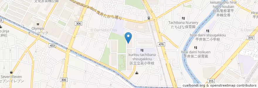 Mapa de ubicacion de 墨田立花団地内郵便局 en Japón, Tokio, Sumida.