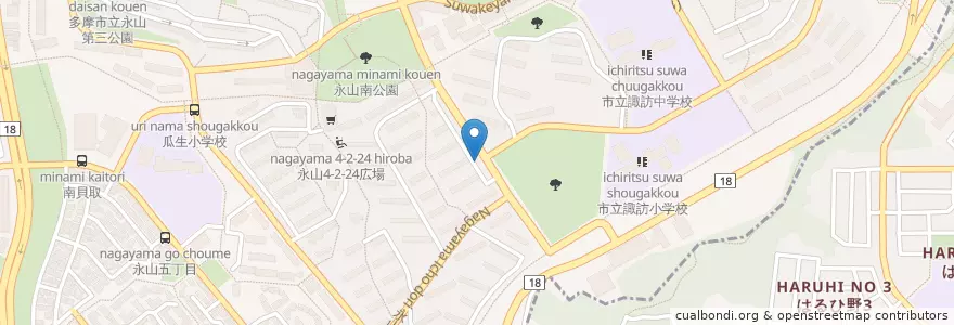 Mapa de ubicacion de 多摩中央警察署永山四丁目交番 en Japão, Tóquio, 多摩市.