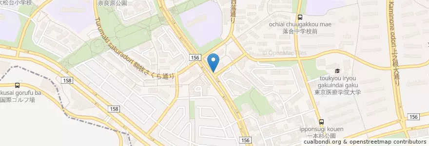 Mapa de ubicacion de 多摩中央警察署落合六丁目駐在所 en Jepun, 東京都, 多摩市.