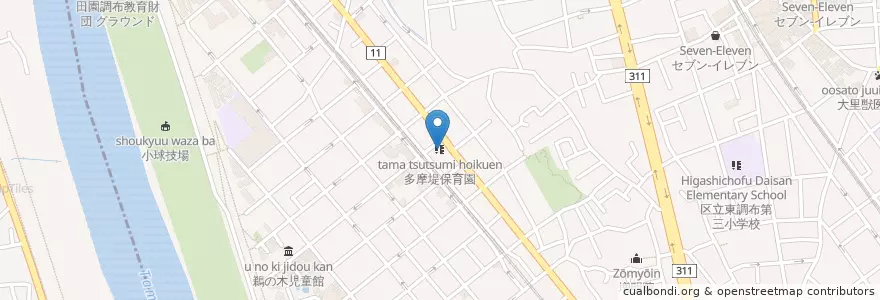 Mapa de ubicacion de 多摩堤保育園 en Japan, Tokio, 大田区.