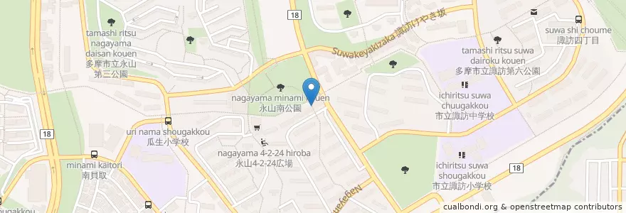Mapa de ubicacion de 多摩永山郵便局 en Giappone, Tokyo, 多摩市.
