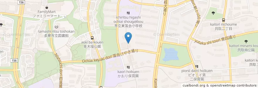 Mapa de ubicacion de 多摩落合郵便局 en ژاپن, 東京都, 多摩市.