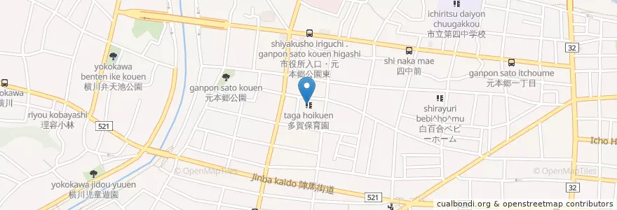 Mapa de ubicacion de 多賀保育園 en Japan, 東京都, 八王子市.