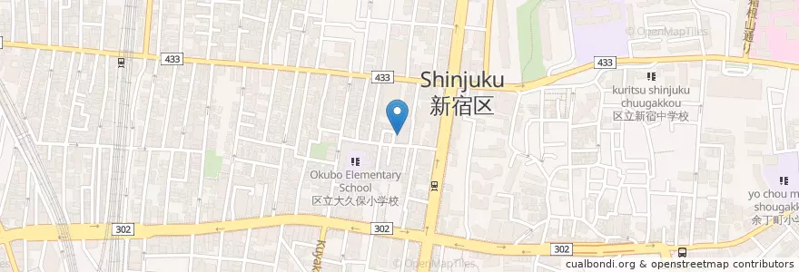 Mapa de ubicacion de 大久保児童館 en Japonya, 東京都, 新宿区.
