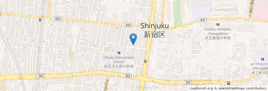 Mapa de ubicacion de 大久保第二保育園 en 日本, 东京都/東京都, 新宿区/新宿區.