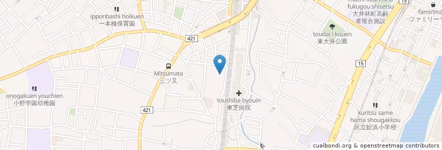 Mapa de ubicacion de 大井倉田保育園 en Japon, Tokyo, 品川区.