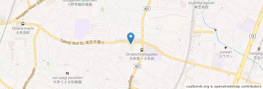 Mapa de ubicacion de 大井警察署 en اليابان, 東京都, 品川区.