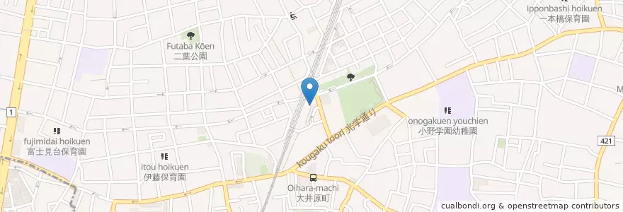 Mapa de ubicacion de 大井警察署西大井駅前交番 en 日本, 東京都, 品川区.