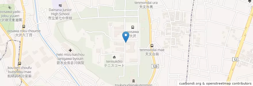 Mapa de ubicacion de 大学共同利用機関法人自然科学研究機構国立天文台 en Giappone, Tokyo, 三鷹市.