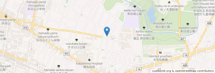 Mapa de ubicacion de 大宮児童館 en اليابان, 東京都, 杉並区.