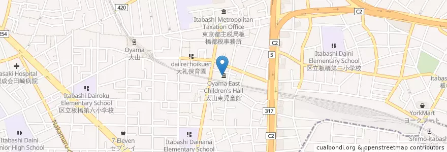 Mapa de ubicacion de 大山東児童館 en Japan, Tokio, 板橋区.