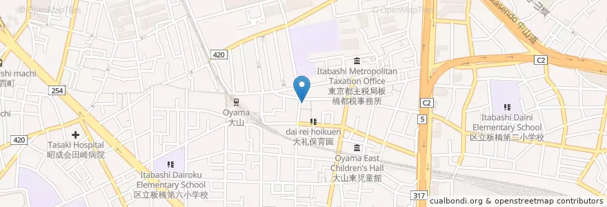 Mapa de ubicacion de 大山駅前郵便局 en Japón, Tokio, Itabashi.