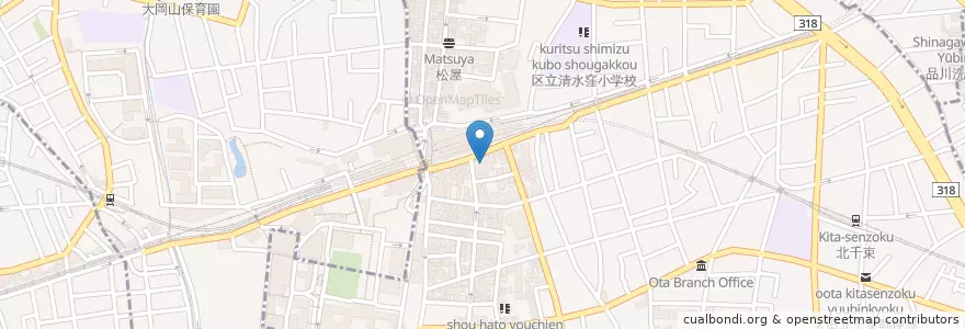 Mapa de ubicacion de 大岡山駅前郵便局 en Japan, Tokyo, Meguro, Ota.