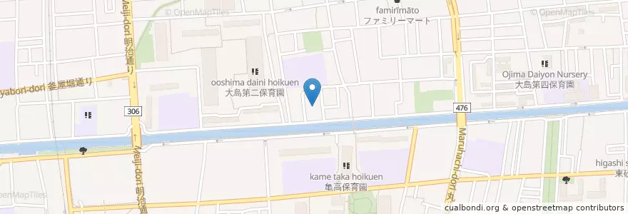Mapa de ubicacion de 大島第五保育園 en Giappone, Tokyo, 江東区.