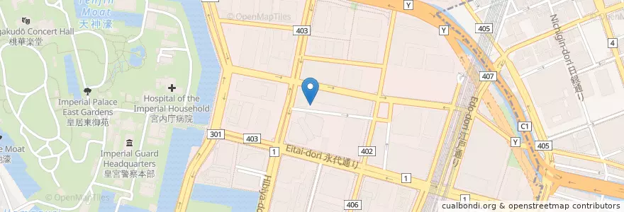 Mapa de ubicacion de 大手町ビル内郵便局 en Japão, Tóquio, 千代田区.