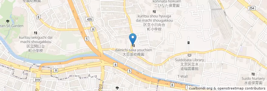 Mapa de ubicacion de 大日坂幼稚園 en Giappone, Tokyo, 文京区.