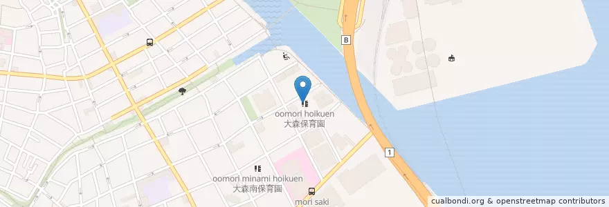 Mapa de ubicacion de 大森保育園 en Japan, Tokio, 大田区.