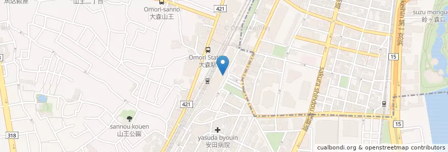 Mapa de ubicacion de 大森警察署大森駅前交番 en ژاپن, 東京都.