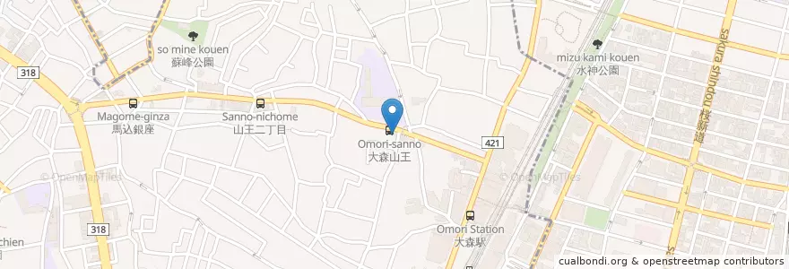 Mapa de ubicacion de 大森警察署山王交番 en 日本, 東京都.