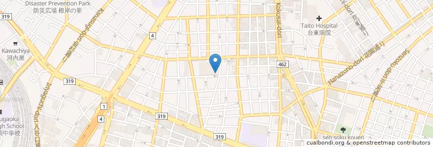 Mapa de ubicacion de 大正幼稚園 en Giappone, Tokyo, 台東区.