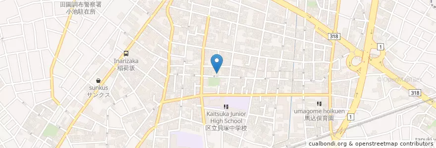 Mapa de ubicacion de 大田中馬込郵便局 en 日本, 東京都, 大田区.