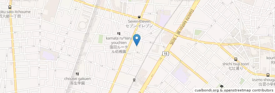 Mapa de ubicacion de 大田仲六郷郵便局 en Japon, Tokyo, 大田区.