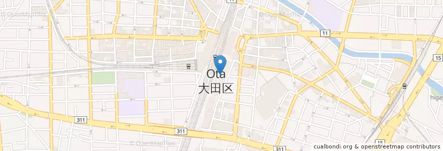 Mapa de ubicacion de 大田区役所 en Japan, 東京都, 大田区.
