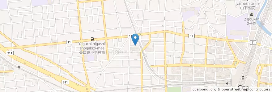 Mapa de ubicacion de 大田東矢口三郵便局 en 日本, 東京都, 大田区.