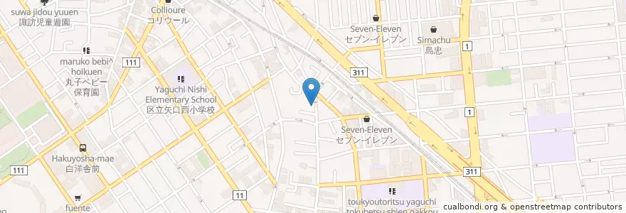Mapa de ubicacion de 大田矢口一郵便局 en Japonya, 東京都, 大田区.
