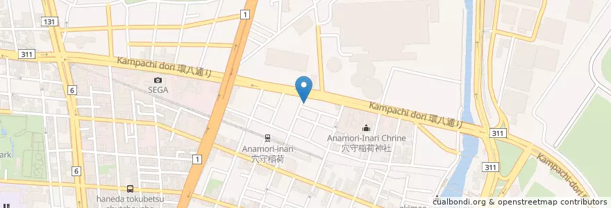 Mapa de ubicacion de 大田羽田郵便局 en Japan, Tokio, 大田区.