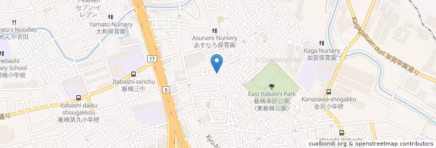 Mapa de ubicacion de 太陽の子保育園 en Japonya, 東京都, 板橋区.