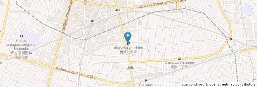Mapa de ubicacion de 奥沢幼稚園 en Giappone, Tokyo, 目黒区.