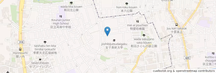 Mapa de ubicacion de 女子美術大学短期大学部 en Япония, Токио, Накано.