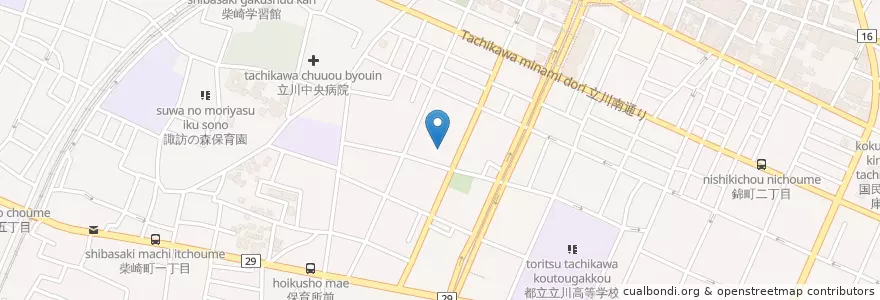Mapa de ubicacion de 子供の国若草幼稚園 en Japón, Tokio, Tachikawa.