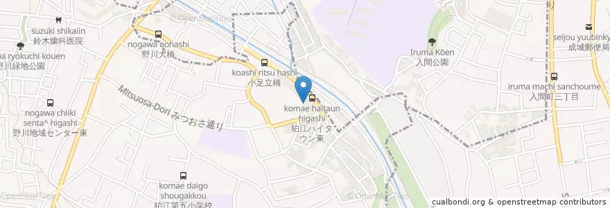 Mapa de ubicacion de 子鹿幼稚園 en Jepun, 東京都, 狛江市.