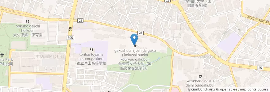 Mapa de ubicacion de 学習院女子大学（国際文化交流学部） en Japan, Tokio, 新宿区.