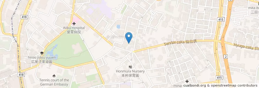 Mapa de ubicacion de 安藤記念教会附属幼稚園 en 일본, 도쿄도, 미나토.