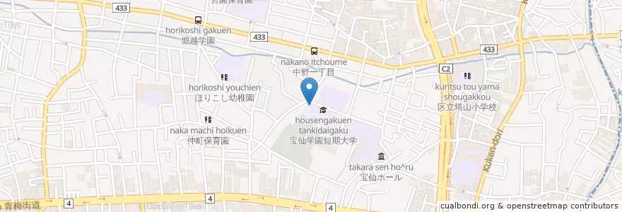 Mapa de ubicacion de 宝仙学園幼稚園 en 일본, 도쿄도, 中野区.