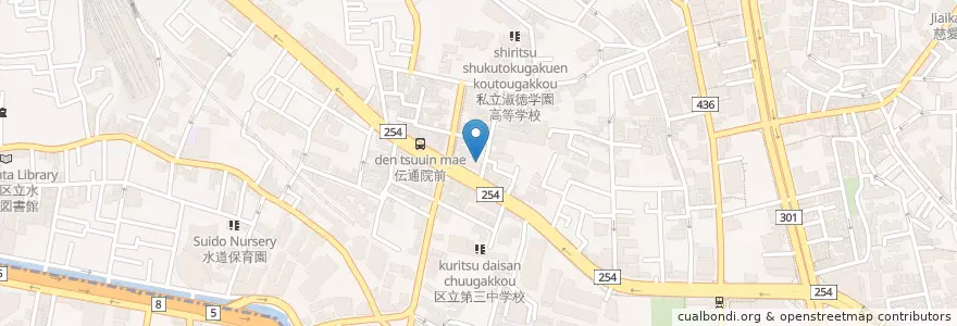 Mapa de ubicacion de 富坂警察署 en Jepun, 東京都, 文京区.