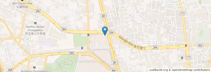 Mapa de ubicacion de 富坂警察署春日交番;AED en Japon, Tokyo, 文京区.