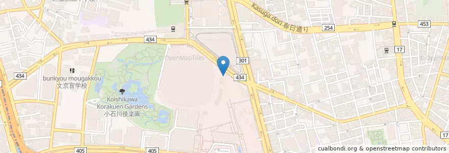 Mapa de ubicacion de 富坂警察署東京ドーム警備派出所 en Japan, Tokyo, Bunkyo.